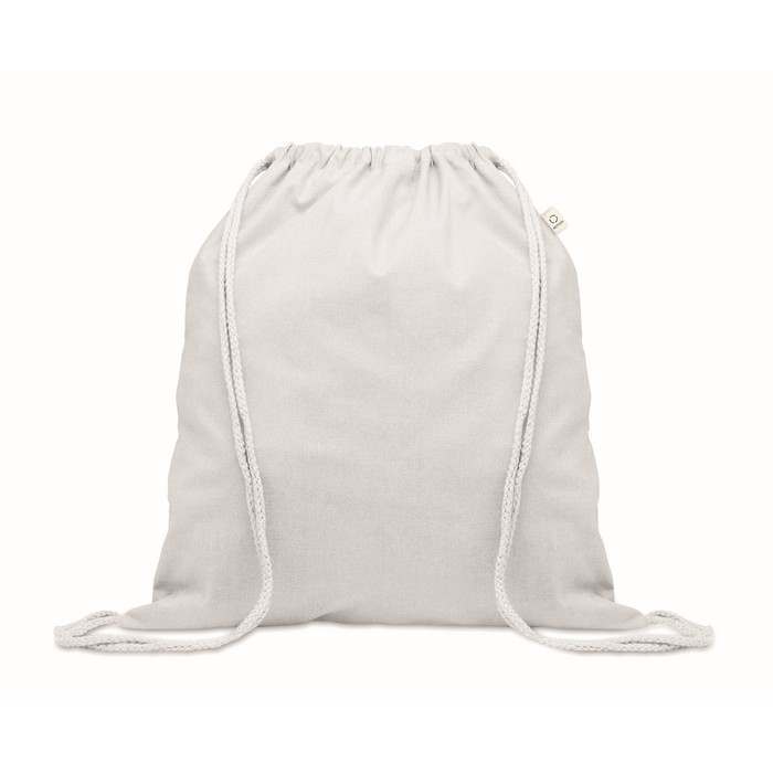 Reklámajándék | Cabetri Colour Újrah. 140g húzózsinóros táska, fehér