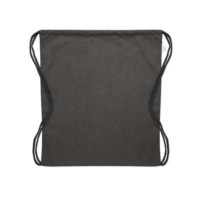 Reklámajándék | Cabetri Colour Újrah. 140g húzózsinóros táska, fekete