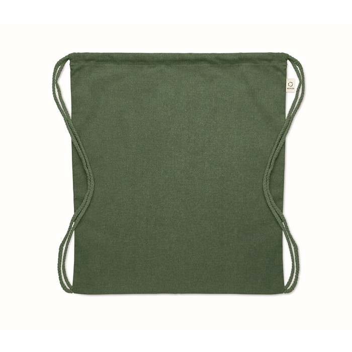 Cabetri Colour Újrah. 140g húzózsinóros táska, sötétzöld | Reklámajándék, reklámtárgy, céges ajándék, egyedi reklámajándék Reklámajándék | Cabetri Colour Újrah. 140g húzózsinóros táska, sötétzöld