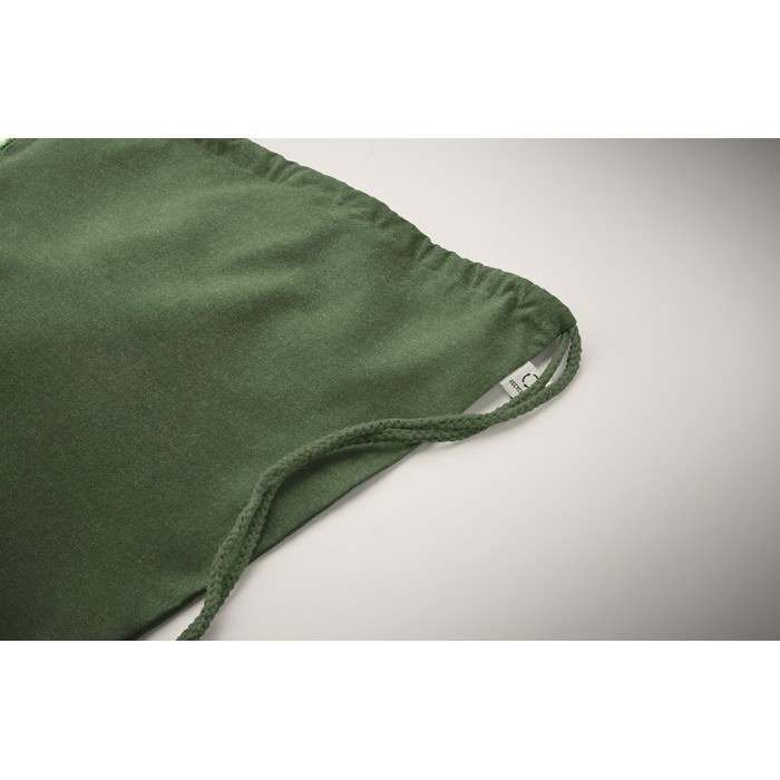 Cabetri Colour Újrah. 140g húzózsinóros táska, sötétzöld | Reklámajándék, reklámtárgy, céges ajándék, egyedi reklámajándék Reklámajándék | Cabetri Colour Újrah. 140g húzózsinóros táska, sötétzöld