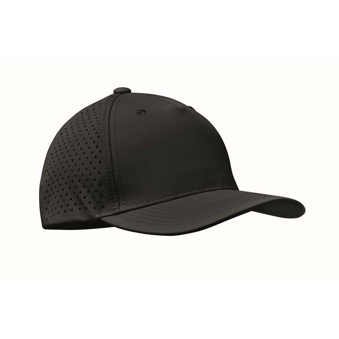 Capo 5 paneles baseball sapka 130 g, fekete | Reklámajándék, reklámtárgy, céges ajándék, egyedi reklámajándék Reklámajándék | Capo 5 paneles baseball sapka 130 g, fekete