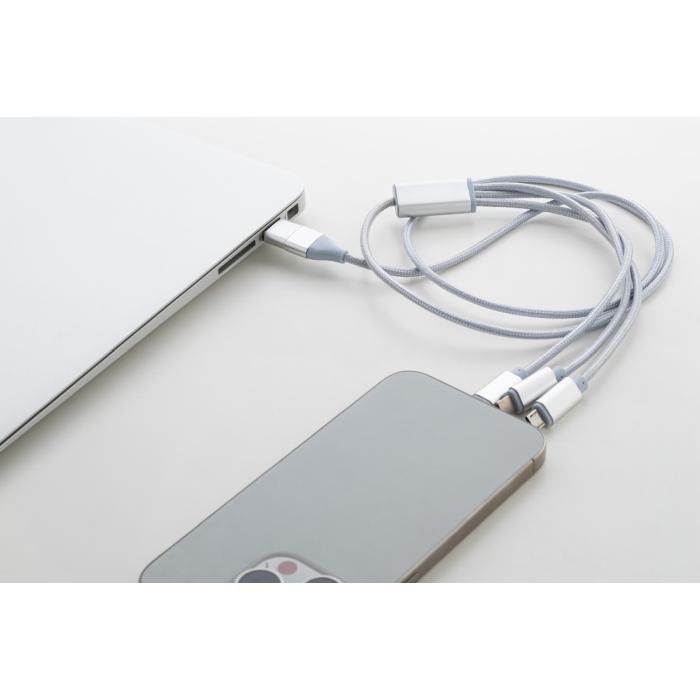 Reklámajándék | Cappy USB töltőkábel, ezüst