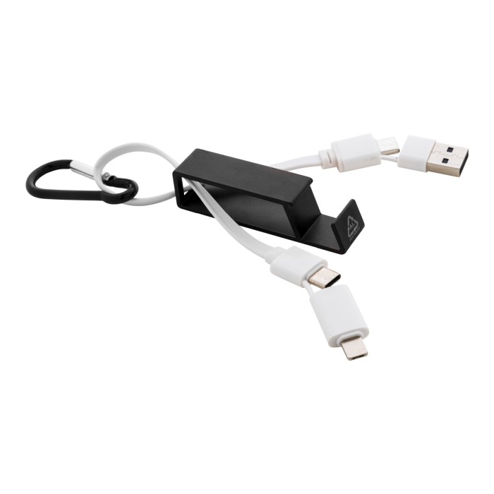 Reklámajándék | Cappy USB töltőkábel, fekete