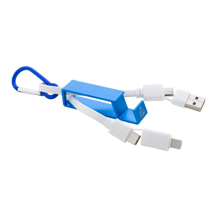 Reklámajándék | Cappy USB töltőkábel, kék
