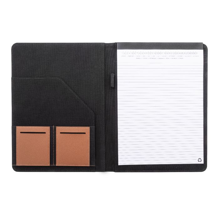 Reklámajándék | Capudo A4 újrahasznosított vászon iratmappa, fekete