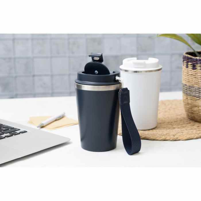 Reklámajándék | Catimor thermo pohár, fehér, 350 ml