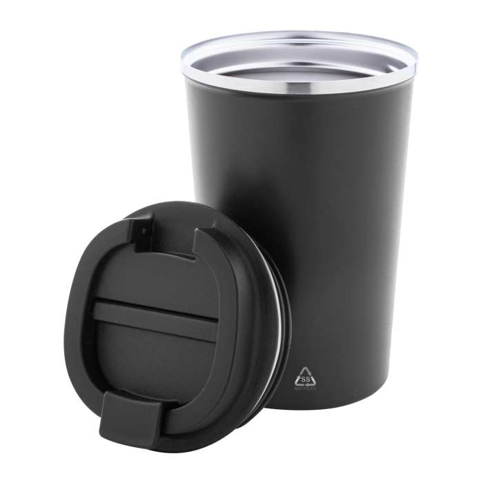 Reklámajándék | Catimor thermo pohár, fekete, 350 ml