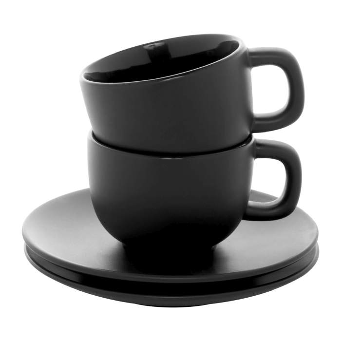 Reklámajándék | Caturra Plus cappuccino csésze szett, fekete