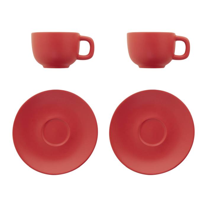 Reklámajándék | Caturra Plus cappuccino csésze szett, piros