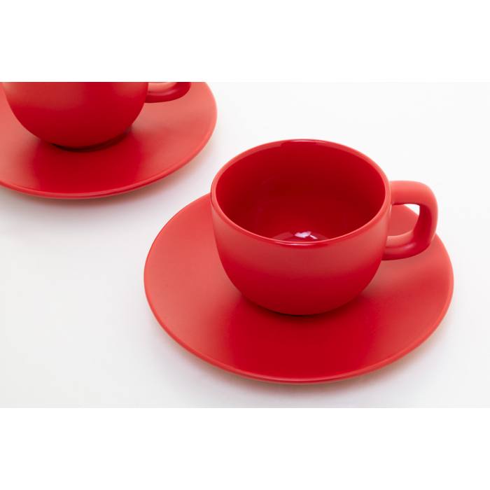 Reklámajándék | Caturra Plus cappuccino csésze szett, piros