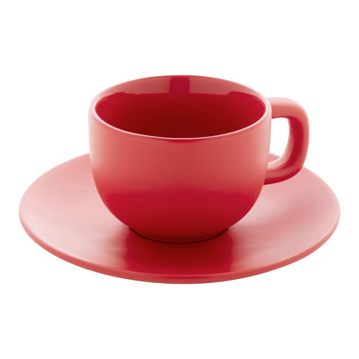 Reklámajándék | Caturra Plus cappuccino csésze szett, piros