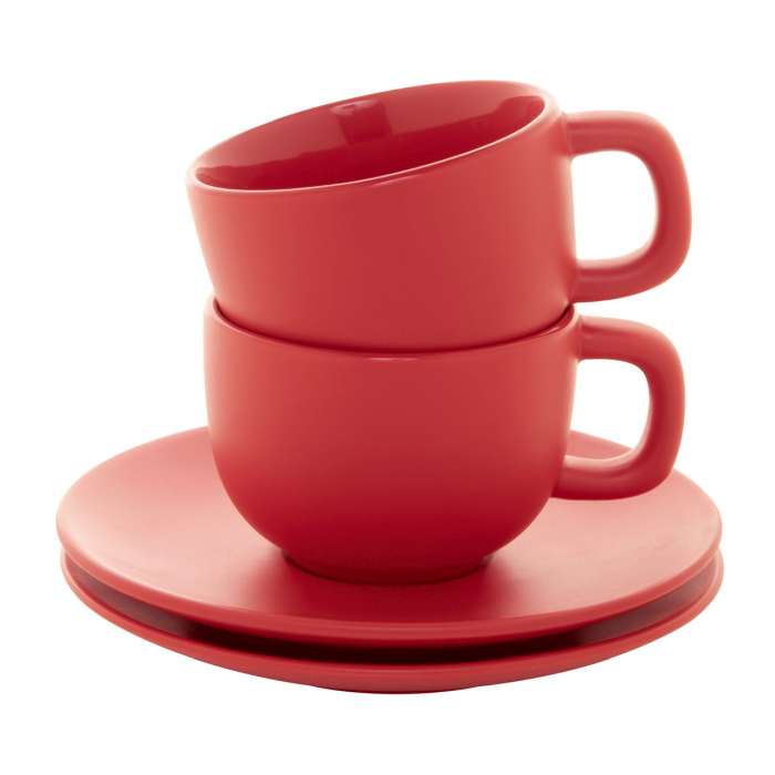 Reklámajándék | Caturra Plus cappuccino csésze szett, piros