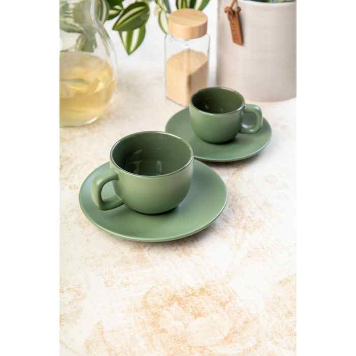 Reklámajándék | Caturra Plus cappuccino csésze szett, zöld