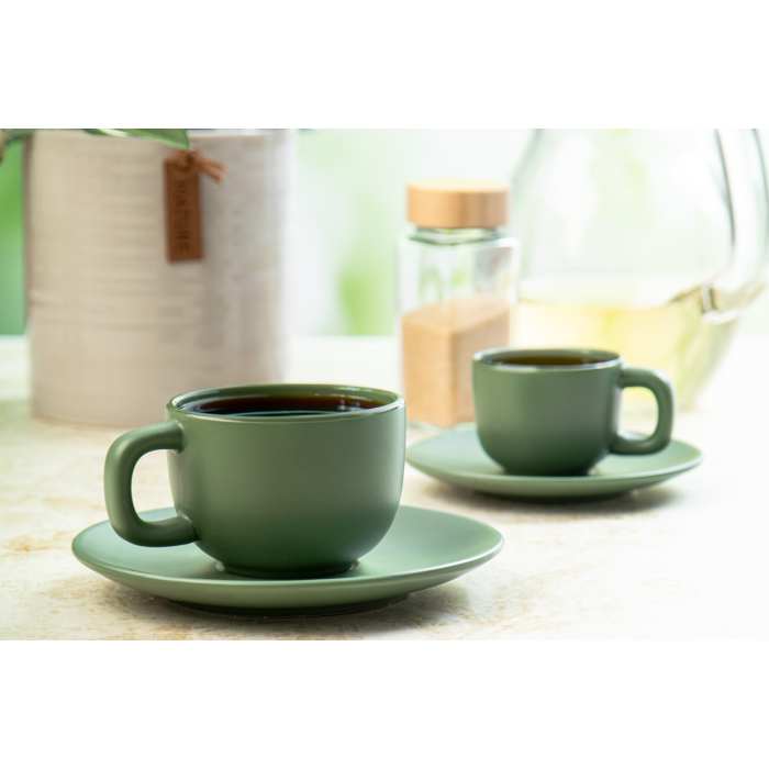 Reklámajándék | Caturra Plus cappuccino csésze szett, zöld