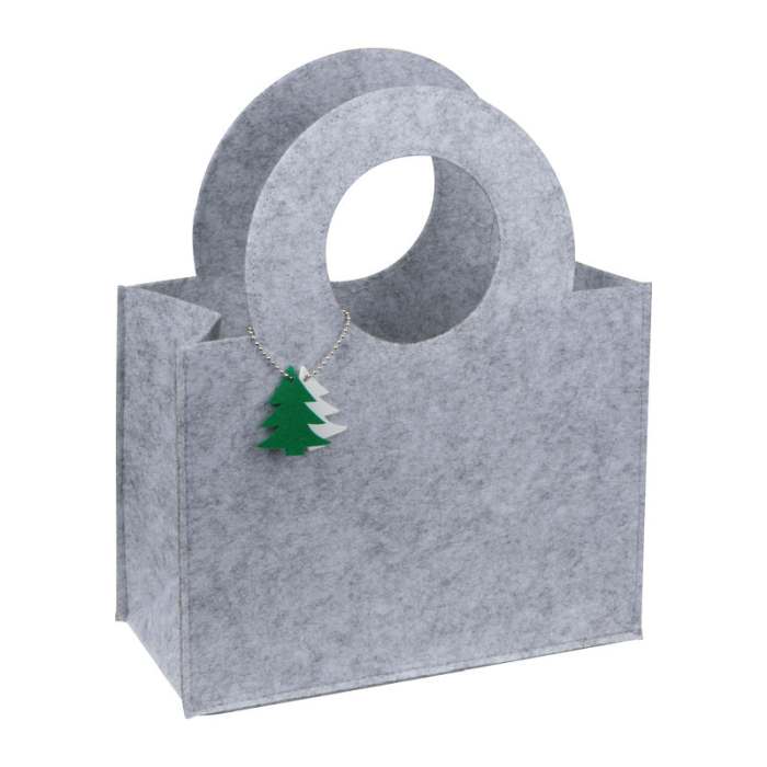 Reklámajándék | Filc táska, fenyőfa kiegészítővel, szürke