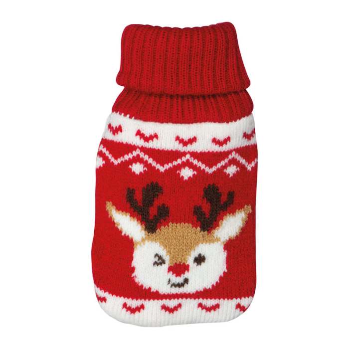 Reklámajándék | Karácsonyi kötött huzatos kézmelegítő, piros