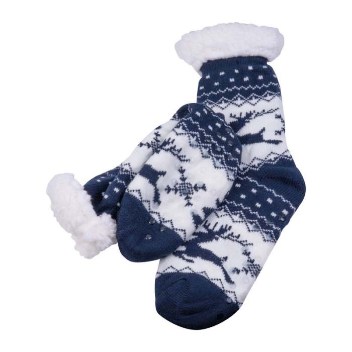 Reklámajándék | Puha karácsonyi zokni, sötétkék