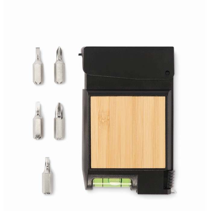 Reklámajándék | Cinta Multifunkciós mérőszalag, fekete