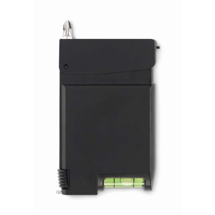 Reklámajándék | Cinta Multifunkciós mérőszalag, fekete