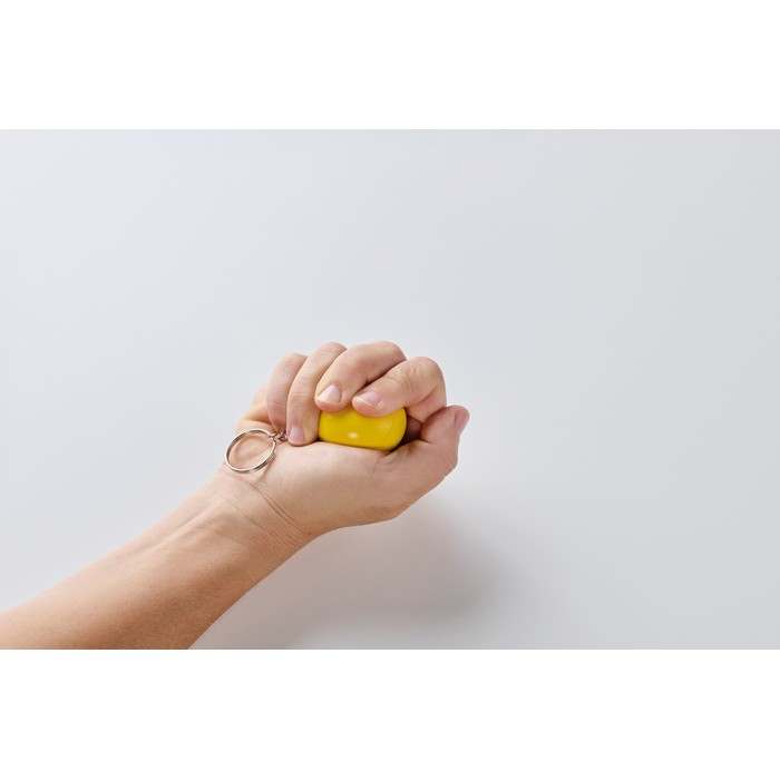 Reklámajándék | Cirkely PU gömb alakú kulcstartó, sárga