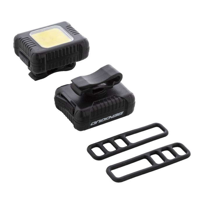 Cobik újratölthető kerékpárlámpa-szett, fekete | Reklámajándék, reklámtárgy, céges ajándék, egyedi reklámajándék Reklámajándék | Cobik újratölthető kerékpárlámpa-szett, fekete