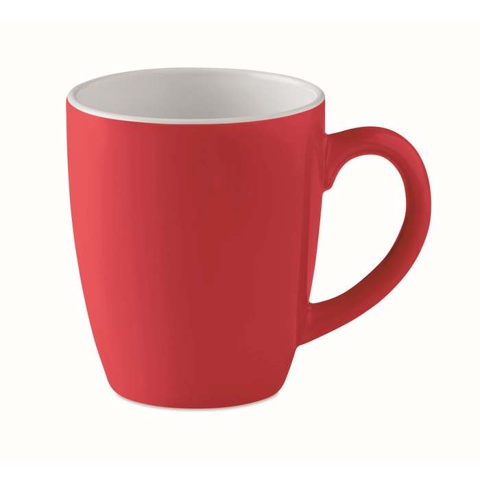 Reklámajándék | Colour Trent Színes kerámia bögre, 290 ml, piros