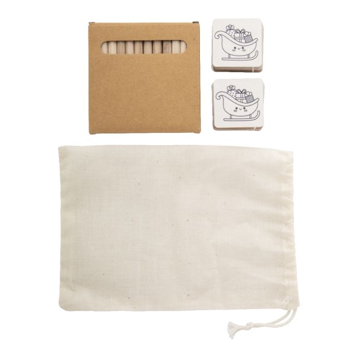 Reklámajándék | Coloxmor színezős karácsonyi memóriajáték, natúr