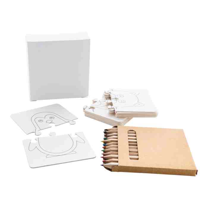 Reklámajándék | Colozzy egyedi színezős puzzle, fehér