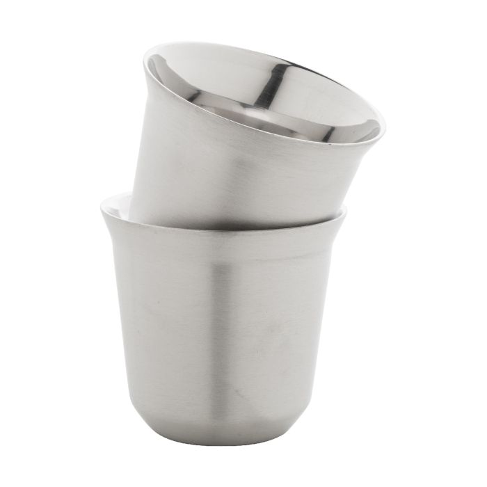 Reklámajándék | Copsul újrahasznosított rozsdamentes acél eszpresszó csésze szett, ezüst