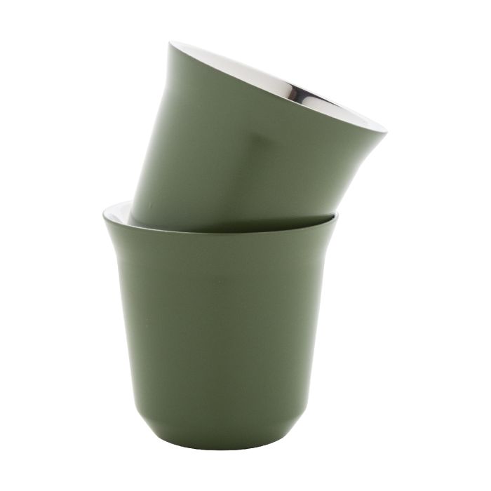 Reklámajándék | Copsul újrahasznosított rozsdamentes acél eszpresszó csésze szett, zöld