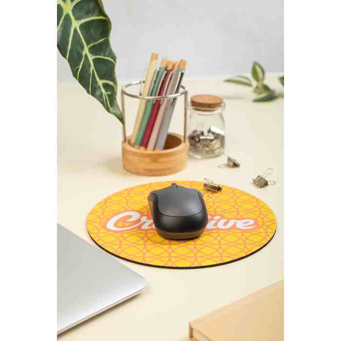 Reklámajándék | CreaFelt Cursor Round RPET egérpad, fehér