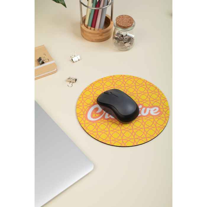 Reklámajándék | CreaFelt Cursor Round RPET egérpad, fehér