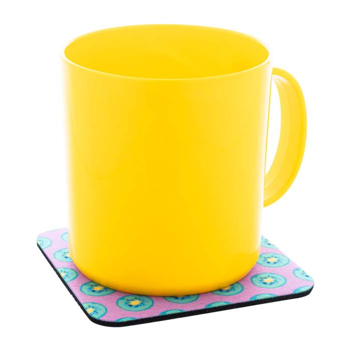 Reklámajándék | CreaFelt Drink Plus RPET filc poháralátét, négyzet, fehér