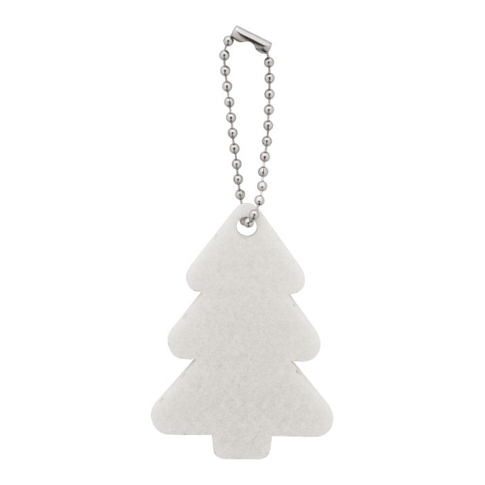Reklámajándék | CreaFelt Key Xmas egyedi karácsonyi kulcstartó, karácsonyfa, fehér