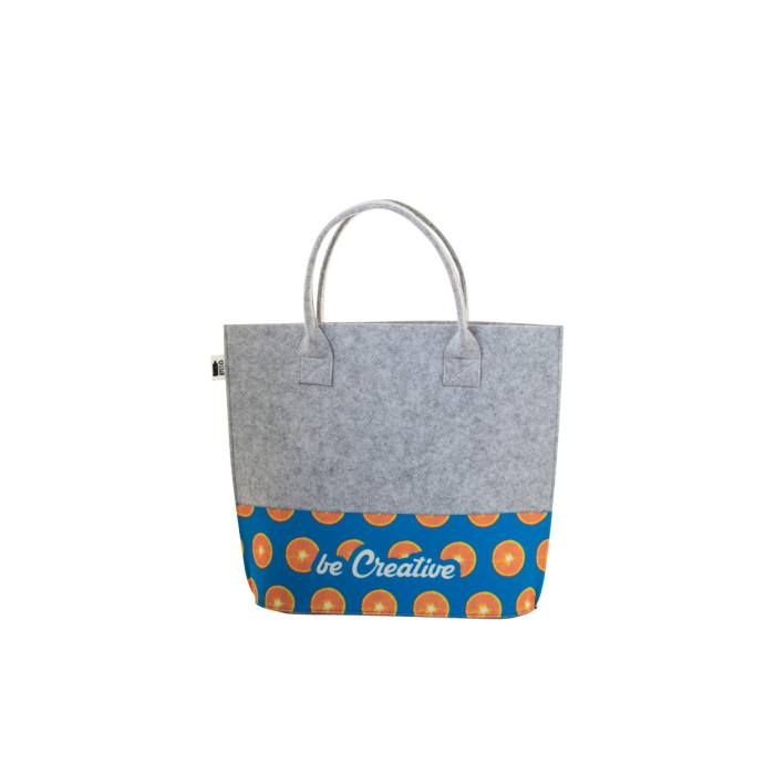 Reklámajándék | CreaFelt Shop C egyediesíthető RPET bevásárlótáska, fehér