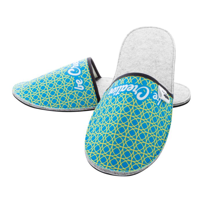 Reklámajándék | CreaFelt Slip egyedi RPET papucs, fehér