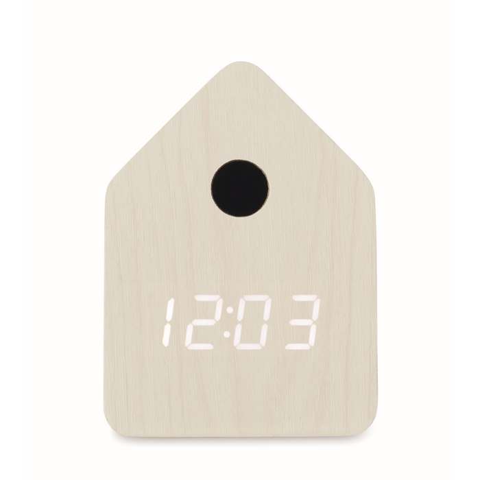 Cuckoo MDF kakukkos ébresztőóra, fehér | Reklámajándék, reklámtárgy, céges ajándék, egyedi reklámajándék Reklámajándék | Cuckoo MDF kakukkos ébresztőóra, fehér