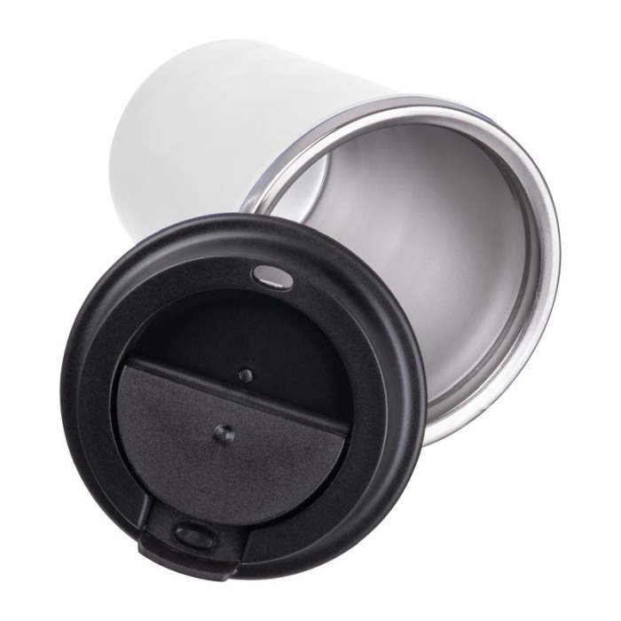 Duplafalú acél ivópohár, 350ml, fehér | Reklámajándék, reklámtárgy, céges ajándék, egyedi reklámajándék Reklámajándék | Duplafalú acél ivópohár, 350ml, fehér