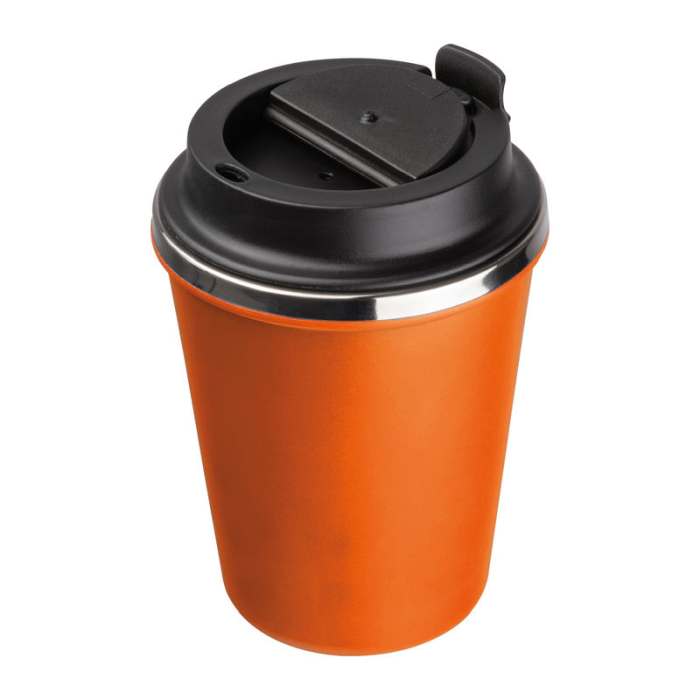 Duplafalú acél ivópohár, 350ml, narancssárga | Reklámajándék, reklámtárgy, céges ajándék, egyedi reklámajándék Reklámajándék | Duplafalú acél ivópohár, 350ml, narancssárga