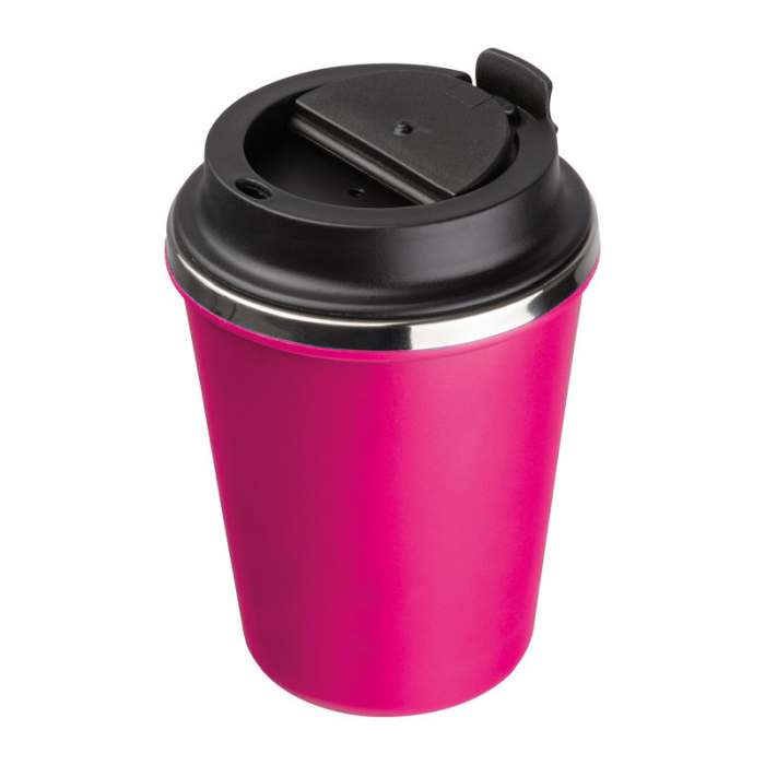 Duplafalú acél ivópohár, 350ml, rózsaszín | Reklámajándék, reklámtárgy, céges ajándék, egyedi reklámajándék Reklámajándék | Duplafalú acél ivópohár, 350ml, rózsaszín