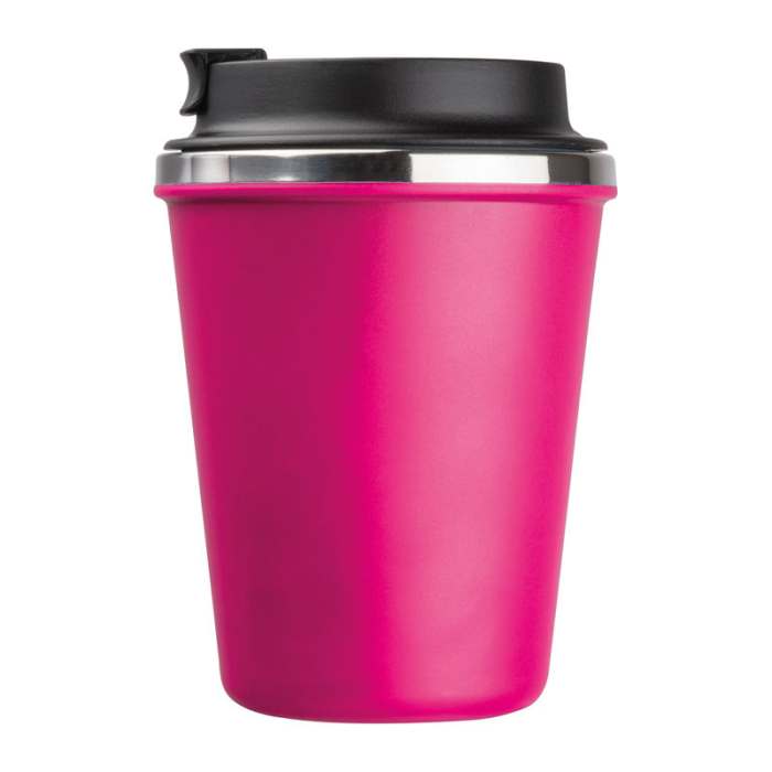 Duplafalú acél ivópohár, 350ml, rózsaszín | Reklámajándék, reklámtárgy, céges ajándék, egyedi reklámajándék Reklámajándék | Duplafalú acél ivópohár, 350ml, rózsaszín
