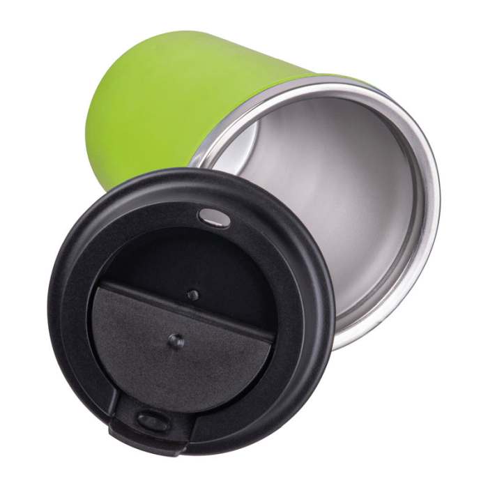 Duplafalú acél ivópohár, 350ml, világoszöld | Reklámajándék, reklámtárgy, céges ajándék, egyedi reklámajándék Reklámajándék | Duplafalú acél ivópohár, 350ml, világoszöld