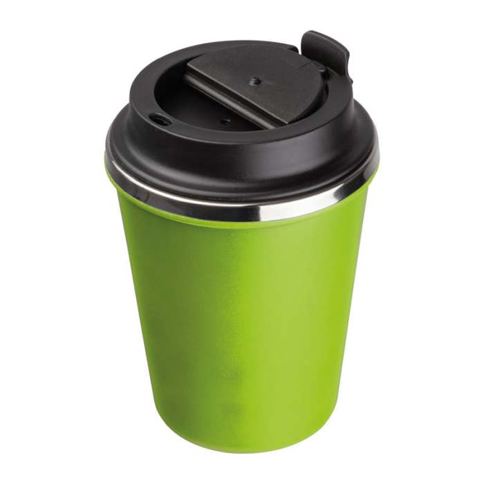 Duplafalú acél ivópohár, 350ml, világoszöld | Reklámajándék, reklámtárgy, céges ajándék, egyedi reklámajándék Reklámajándék | Duplafalú acél ivópohár, 350ml, világoszöld