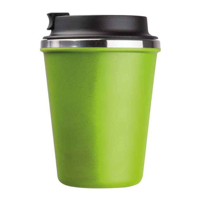 Duplafalú acél ivópohár, 350ml, világoszöld | Reklámajándék, reklámtárgy, céges ajándék, egyedi reklámajándék Reklámajándék | Duplafalú acél ivópohár, 350ml, világoszöld