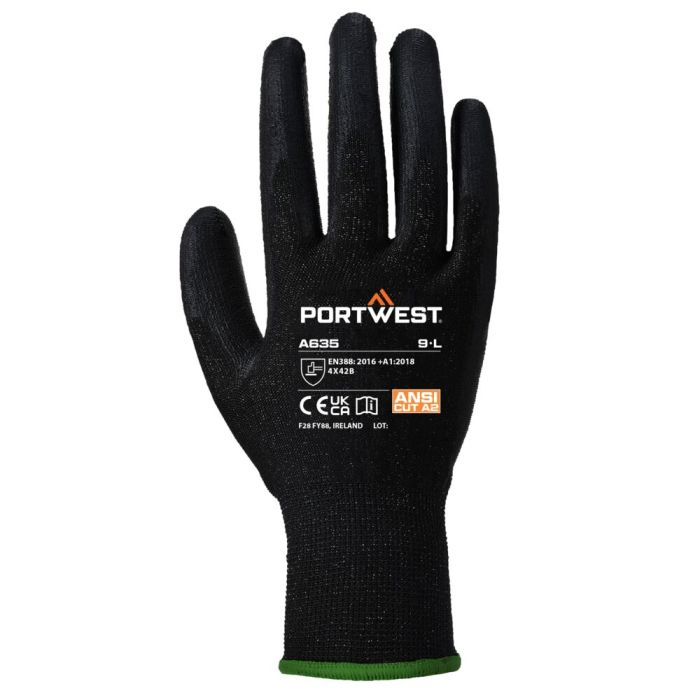 Portwest Eco-Cut vágásbiztos kesztyű, fekete | Adgift Reklámajándéktól Portwest Eco-Cut vágásbiztos kesztyű, fekete