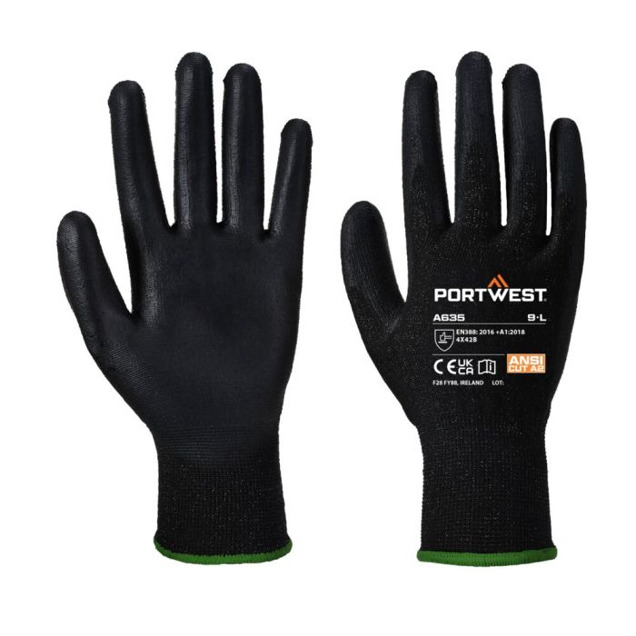 Portwest Eco-Cut vágásbiztos kesztyű, fekete | Adgift Reklámajándéktól Portwest Eco-Cut vágásbiztos kesztyű, fekete