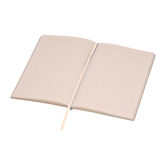 Reklámajándék | A5 PU borítású "Stripes" egyedi jegyzetfüzet, bézs