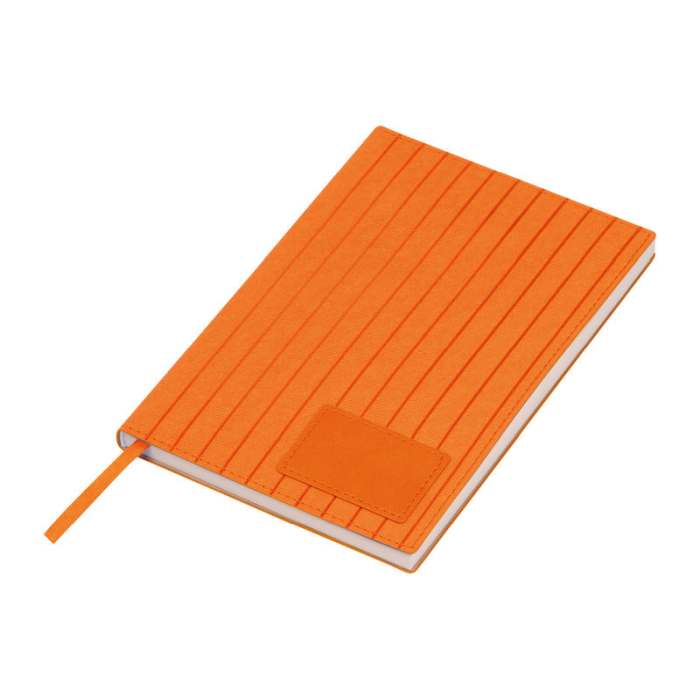 Reklámajándék | A5 PU borítású "Stripes" egyedi jegyzetfüzet, narancssárga