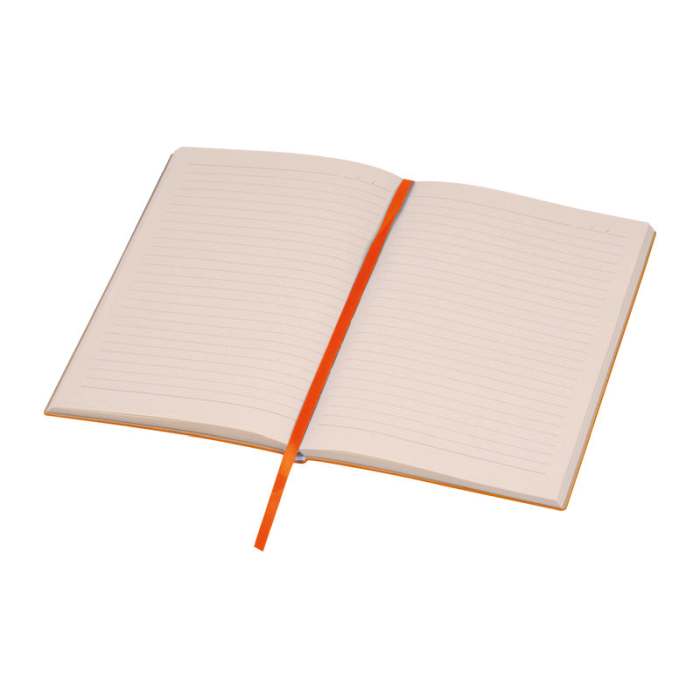 Reklámajándék | A5 PU borítású "Stripes" egyedi jegyzetfüzet, narancssárga