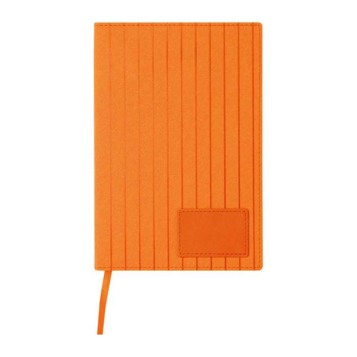 Reklámajándék | A5 PU borítású "Stripes" egyedi jegyzetfüzet, narancssárga